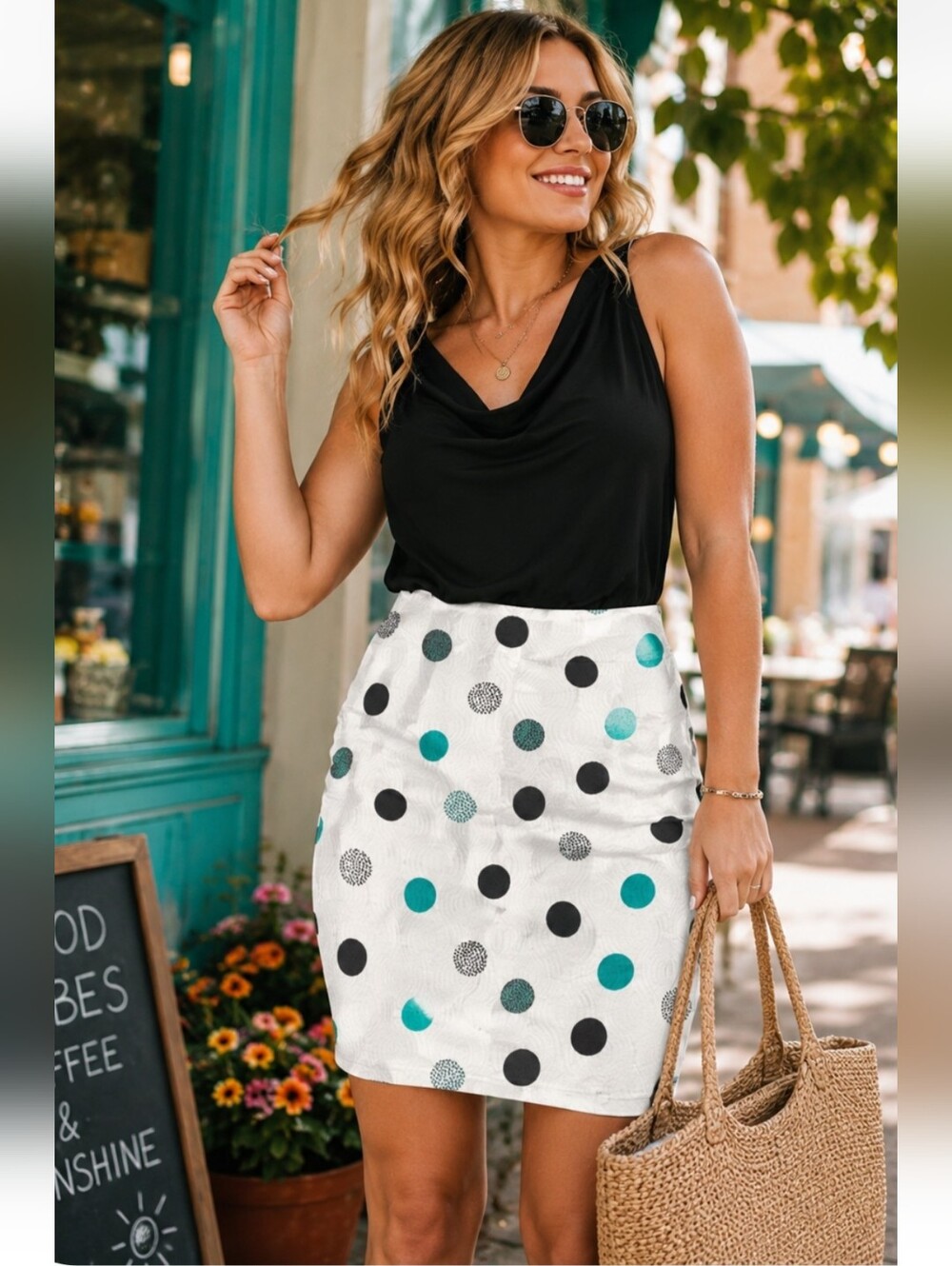 Talbots Textured Polka Dot Pencil Skirt Size 10